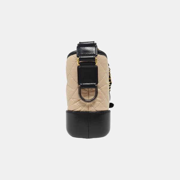 GABRIELLE Small Quilted Calfskin Beige