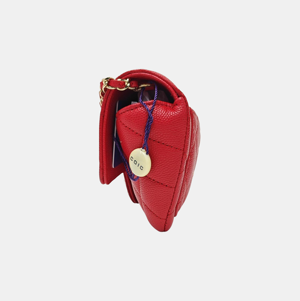 CLASSIC FLAP Mini Quilted Grained Calfskin Red