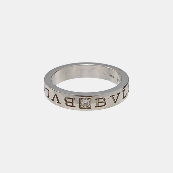 B.ZERO1 18k White Gold Silver Ring EU 57