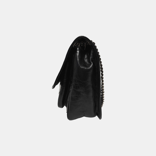 NIKI Medium Chevron Calfskin Black