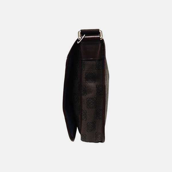 Coated Canvas Shoulder Bag Brown