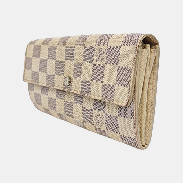 PORTE MONNAIE Damier Azur Coated Canvas White