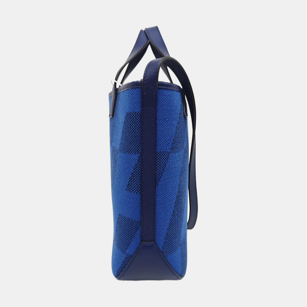 Cabas H En Biais Fabric Blue