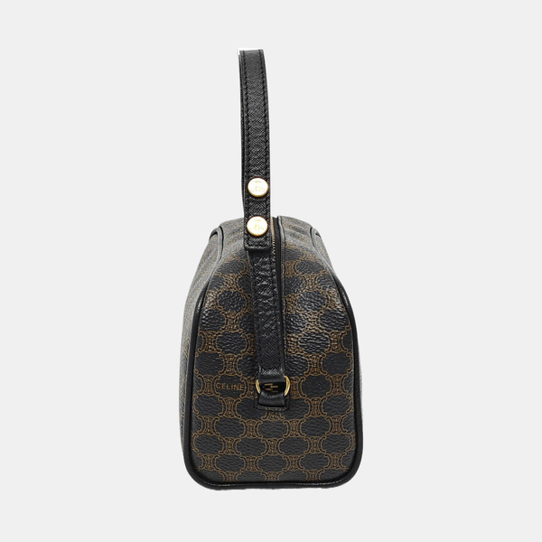 Coated Canvas Shoulder Bag Black