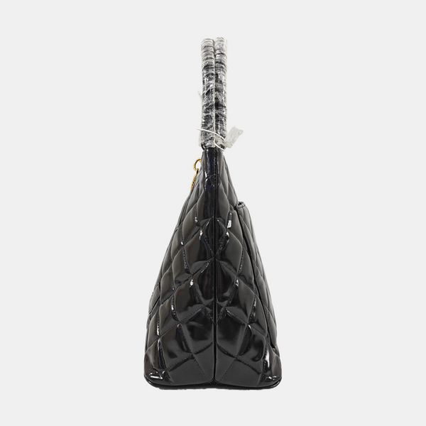 MEDALLION Quilted Patent Leather Black