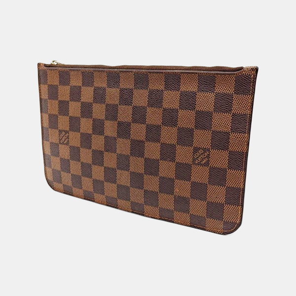 Damier Ebene Coated Canvas Clutch Brown