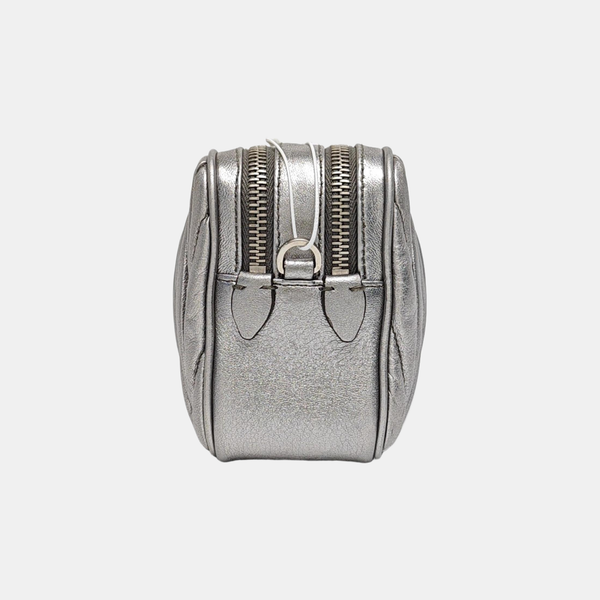 Quilted Lambskin Shoulder Bag Silver