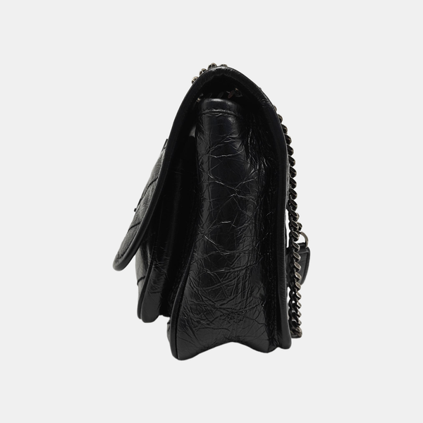NIKI Small Chevron Calfskin Black