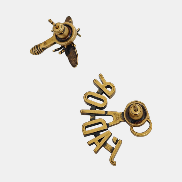 J'adior Metal Gold Stud Earrings