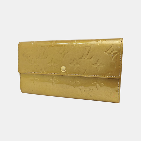 INTERNATIONAL Monogram Patent Leather Yellow Wallet
