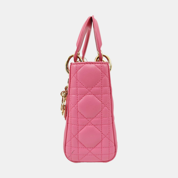 Lady Dior Mini Cannage Lambskin Red