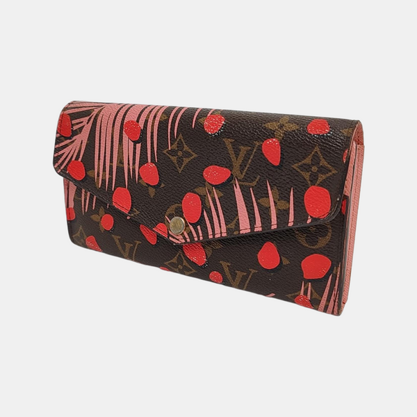SARAH Monogram Coated Canvas Brown Wallet