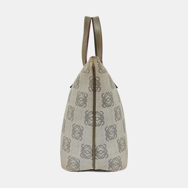Coated Canvas Top Handle Bag Gray