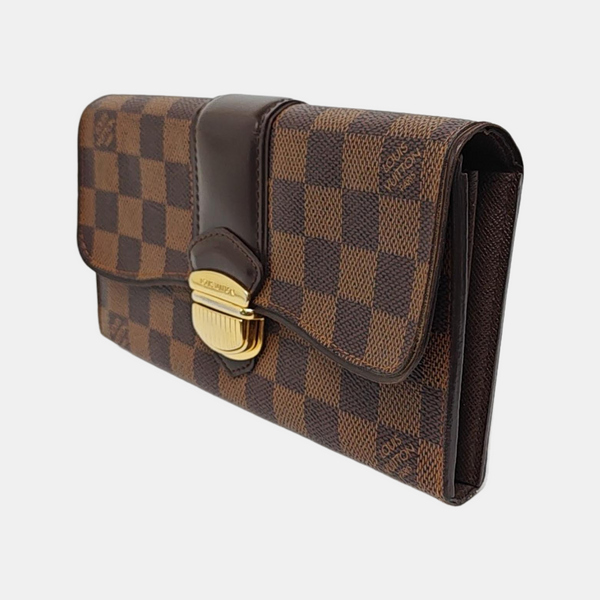 SISTINA Damier Ebene Coated Canvas Brown Wallet