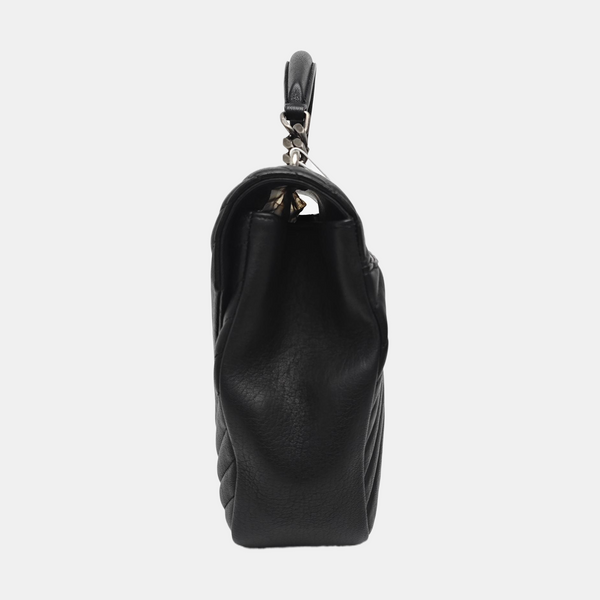 Quilted Calfskin Shoulder Bag Black
