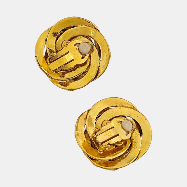 Metal Gold Clip On Earrings