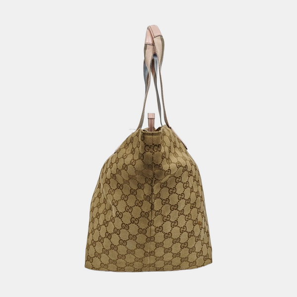 Monogram Canvas Tote Bag Brown
