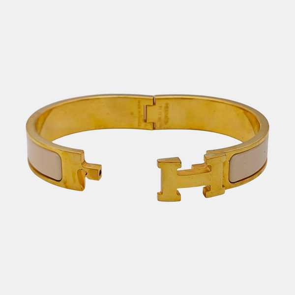 Clic H Metal Brown Bangle