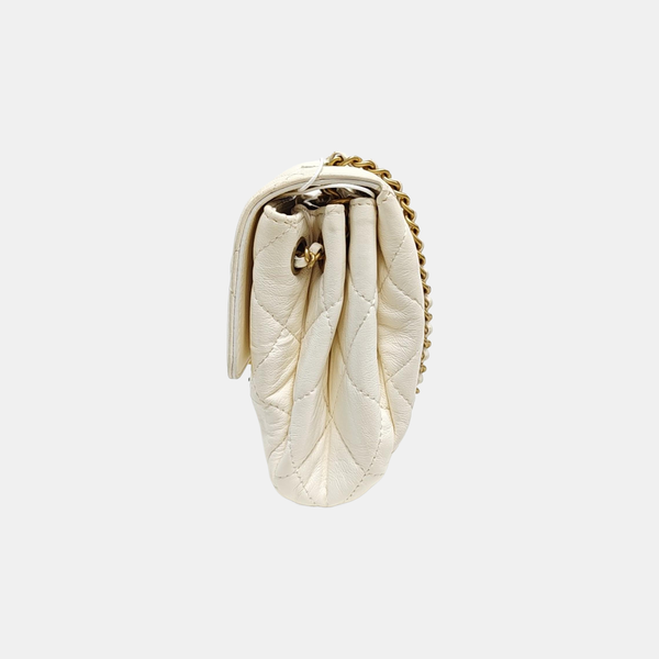 CLASSIC FLAP Mini Quilted Lambskin White