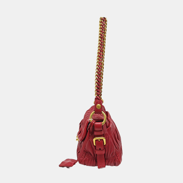 Quilted Lambskin Shoulder Bag Red