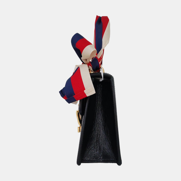 Sylvie Small Monogram Velvet Black