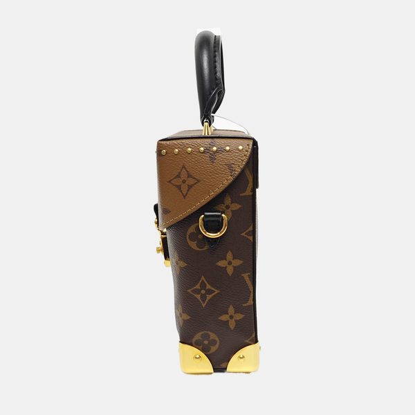 CAMERA BOX Monogram Coated Canvas Brown
