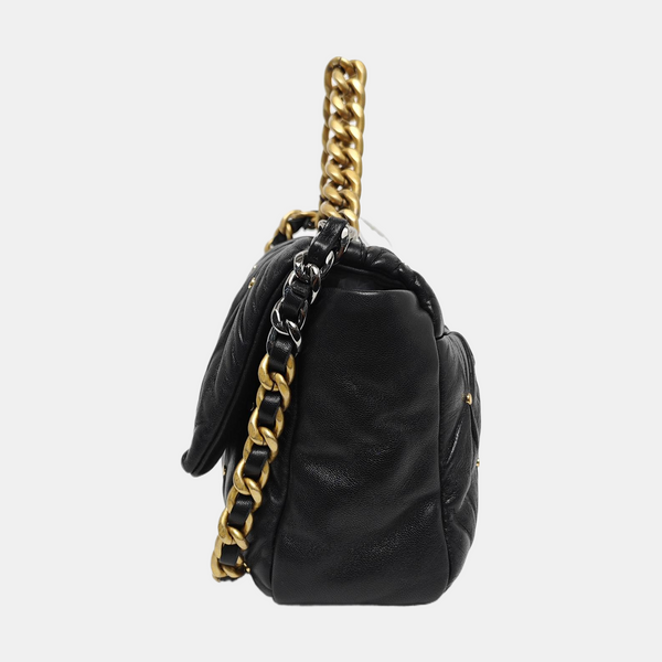 CHANEL 19 Small Quilted Lambskin Black