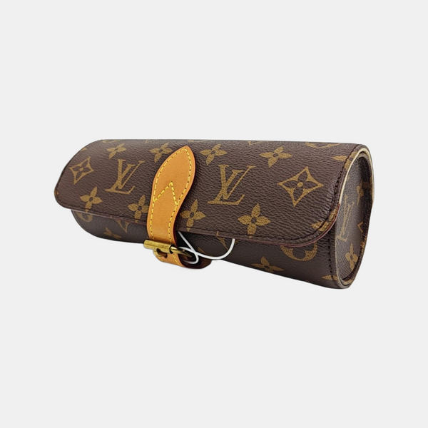 Monogram Coated Canvas Clutch Brown