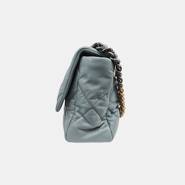 CHANEL 19 Large Quilted Lambskin Blue