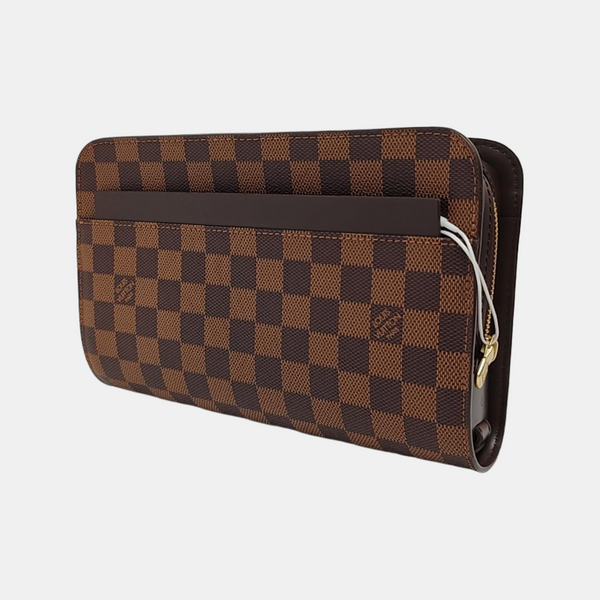 SAINT LOUIS Damier Ebene Coated Canvas Brown