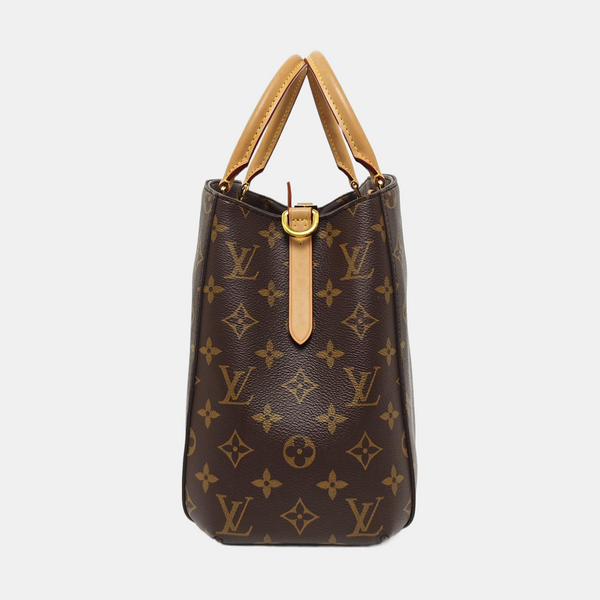 MONTAIGNE MM Monogram Coated Canvas Brown