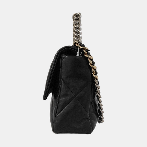 CHANEL 19 Large Quilted Lambskin Black
