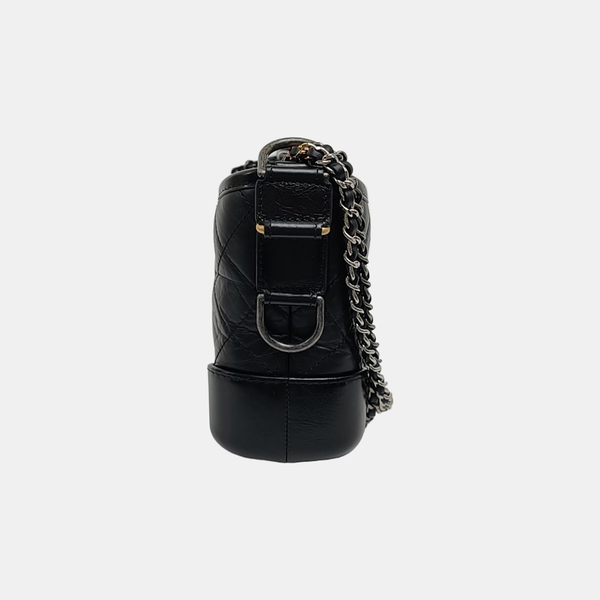 GABRIELLE Small Quilted Calfskin Black