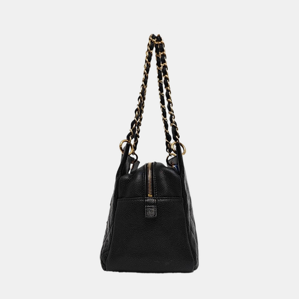 CHANEL PETITE Quilted Grained Calfskin Black