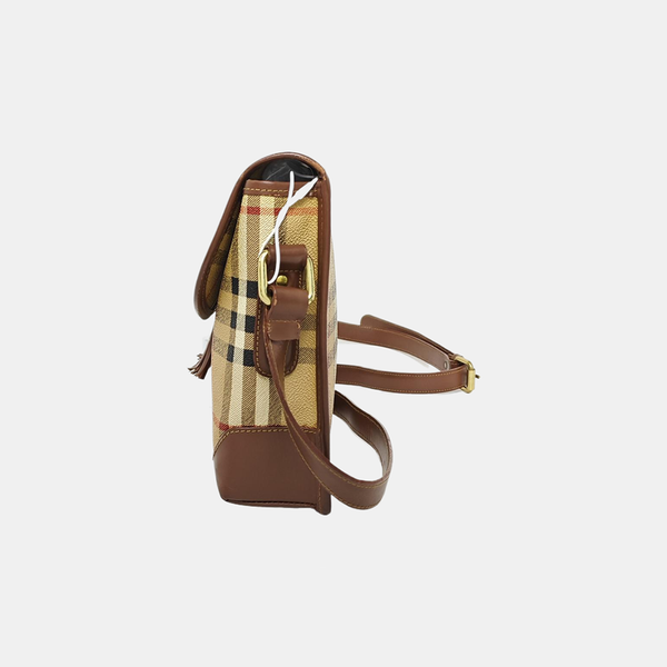 Coated Canvas Shoulder Bag Beige