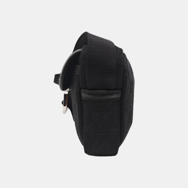 Monogram Fabric Shoulder Bag Black