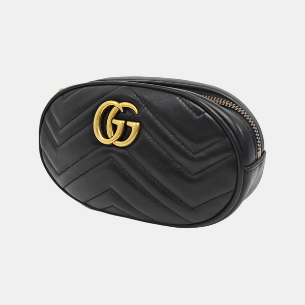 GG Marmont Super Mini Quilted Calfskin Black