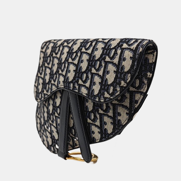 Authenticated pre-owned Saddle Monogram Canvas Blue - Belt Bag at Looply