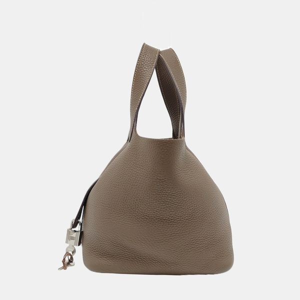 Authenticated pre-owned Picotin Lock 18 Clemence Gray - Bucket Bag at Looply