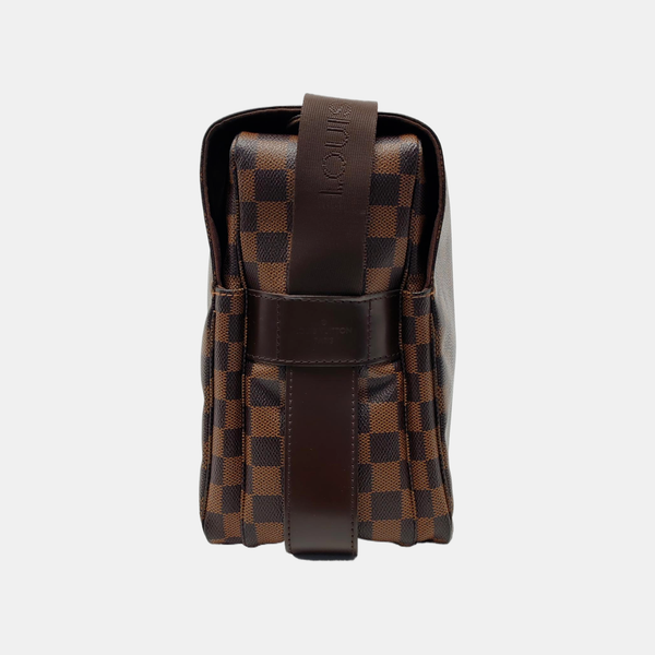 NAVIGLIO Damier Ebene Coated Canvas Brown