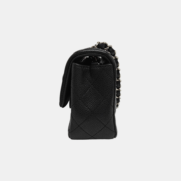 CLASSIC FLAP Mini Quilted Grained Calfskin Black