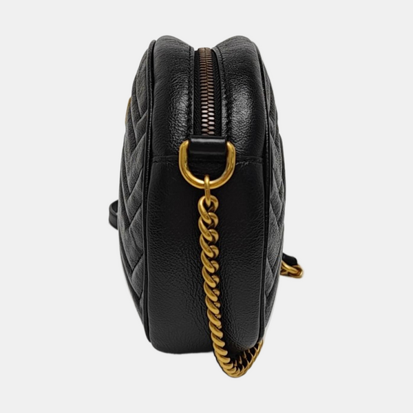 GG Marmont Mini Quilted Calfskin Black