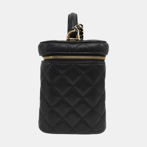 TRENDY CC Quilted Grained Calfskin Black
