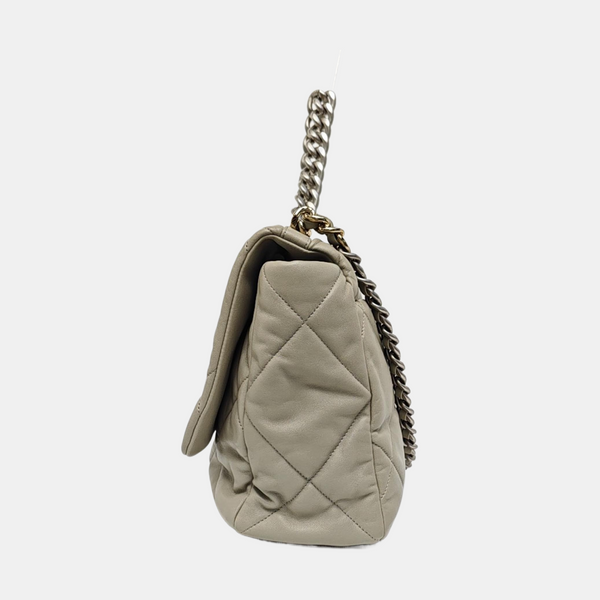 CHANEL 19 Maxi Quilted Lambskin Gray