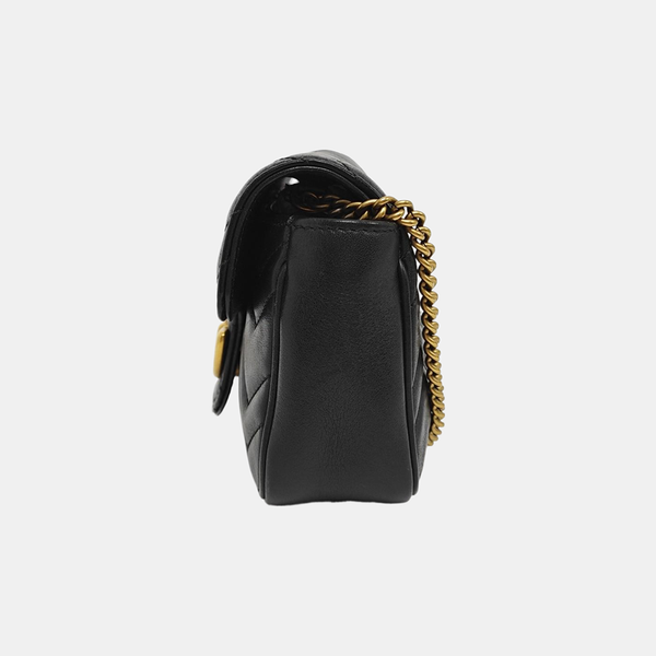 GG Marmont Mini Quilted Calfskin Black