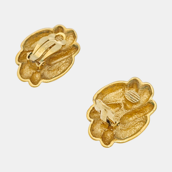 Metal Gold Clip On Earrings