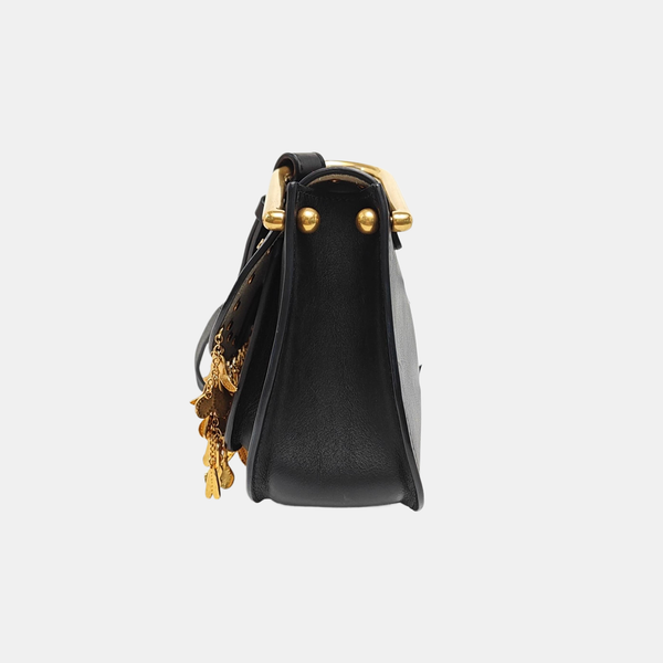 Leather Shoulder Bag Black