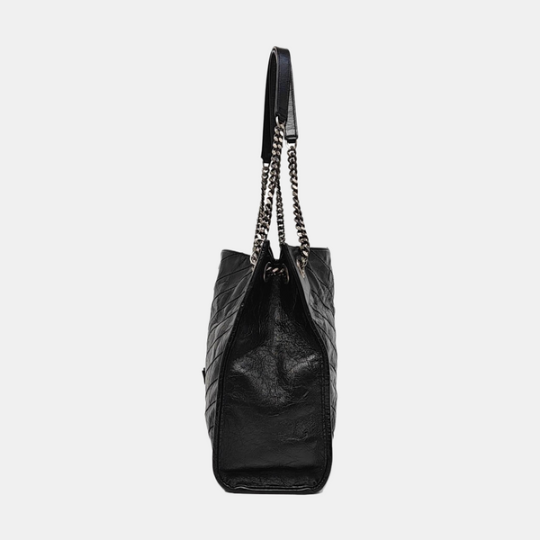 NIKI Medium Chevron Calfskin Black