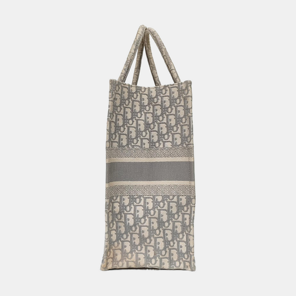 Book Tote Large Oblique Canvas Gray