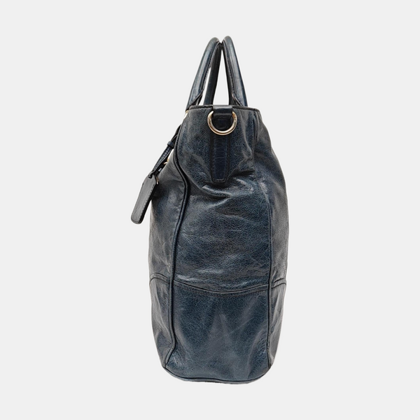 Calfskin Shoulder Bag Blue